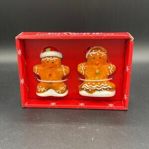 10 Strawberry Street Christmas Gingerbread Salt & Pepper Shakers